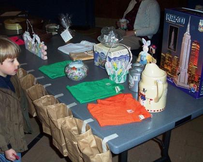 Raffle table at a rabbit show