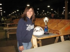 Happy Girl won Best of Breed with American fuzzy lop rabbit